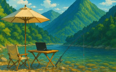 夏休みと釣りとThinkPadp
