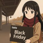 ブラックフライデーセールにThinkPadを購入して持ち帰る女性