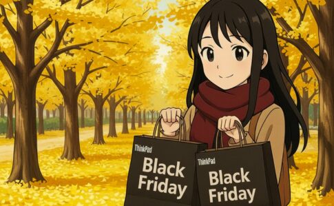 ブラックフライデーセールでThinkPadを2台買い、紅葉が綺麗な公園を通って着たくする紅葉が綺麗な公園を通っている